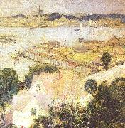 John Henry Twatchman Gloucester Harbor oil painting